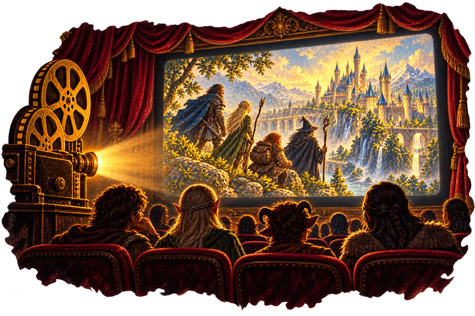 Fans watch their characters come to life at a fantasy film premiere