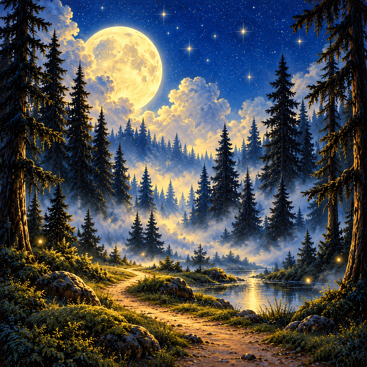 An enchanted forest and moonlit marsh